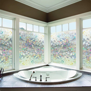 Phim Dán Kính Tĩnh Điện Nhiều Màu Sắc Cầu Vồng Không Dính Có Thể Tháo Rời Phản Quang Dùng Trang Trí Nhà Cửa