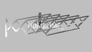 CS Mall : Stainless Steel Retractable Clothes Drying Rack Wall Mounted Heavy Duty Laundry Clothes Hanger Rack 3 or 4 Poles Length 1.0M-2.0M  MR029