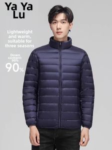 Thin Lightweight Short Stand Collar New Warm Plus Size Mens Down Jacket
