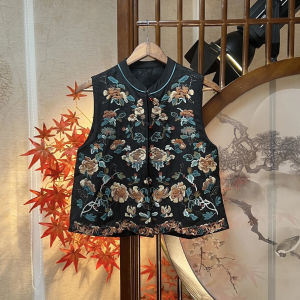 New Chinese Style Heavy Embroidery Womens Jacket Single Button Stand Collar Full Embroidery Peony Spring Autumn New Model