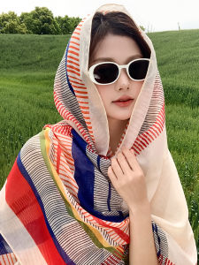 XUANXUAN | Khăn choàng cổ nữ mùa hè mỏng mới 2025 phong cách dân tộc nút khăn quàng cổ du lịch chụp ảnh thời trang khăn quàng cổ