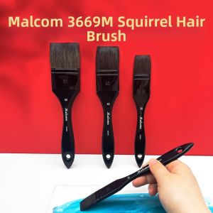 maleonn | Squirrel Hair Flat Head Watercolor Brush Soft Brush for Solid Paints
