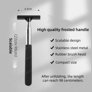 Car Rearview Mirror Wiper Cleaning Tool Auto Glass Mist Cleaner Scraper Car Accessories Handle Telescopic Window Cleaning Brush