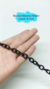 Rantai Lebar 9 mm Hitam Untuk Rantai Craft Dll Harga Per Meter