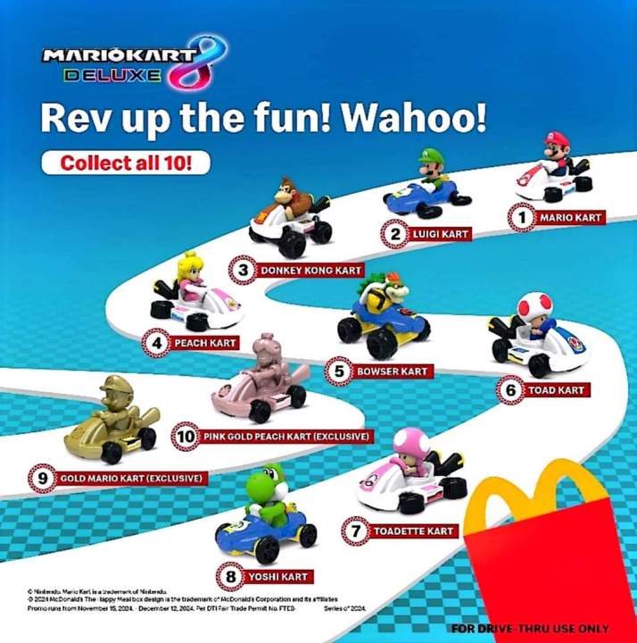 McDonalds 2024 Mario Kart Set 10pcs McDo Happy Meal Toy | Lazada PH