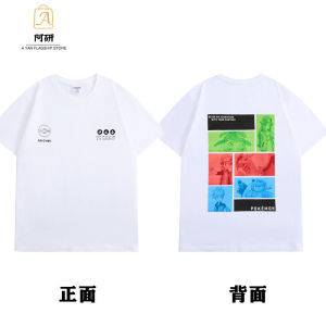 Bandai | New Pok É Mon Short Sleeved Printed T-shirt Pok É Mon Ash Pikachu Clothes Parent-child Clothing Family Childrens T-shirt