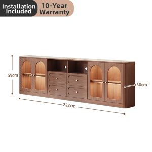 Vintage Thin Solid Wood TV Cabinet Storage