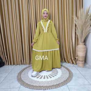 Gamis anak perempuan 3-15 tahun set jilbab