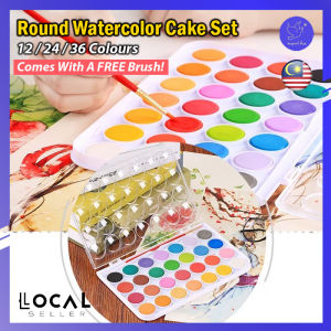 Tropical Blue Gio Watercolor Paint Set 12 24 48 Watercolour Paint Travel Outdoor Set Painting Colour Art Drawing Lukisan Warna Cat Air