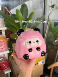 [Lỗ Tròn - Dẹp ] Cừu Lá - Heo Đất Tiết Kiệm Đựng Tiền Ống Heo Ống Tiết Kiệm Trang trí Heo Mini Hộp Tiết Kiệm Decor Quà Tặng Hộp bỏ tiết kiệm