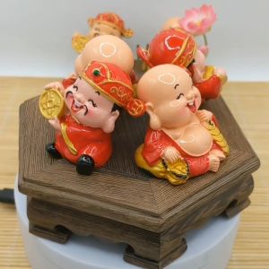 Thần Tài Thổ Địa trưng bày phong thủy bàn làm việc