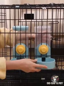 Hanging Automatic Pet Feeder & Water Dispenser | 2-in-1 Food & Water Bowl | Pet Cage Bowl | Smart Auto Refill DD CAT