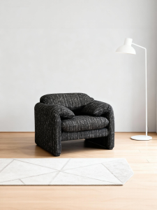 Relaxing Vintage Lamb Fur Armchair