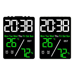 Atomic Clocks with Temperature Indoor Humidity 3-level Brightness Adjustment Alarm Clocks Automatic Dimming for Bedrooms[Winnereco World]