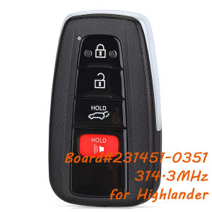 DIYKEY 231451-0351 Smart Remote Car Key Fob for Toyota RAV4 Highlander 2019 2020 2021 2022 HYQ14FBC 314.3MHz