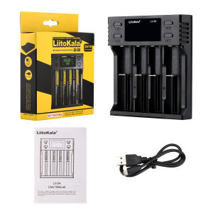 Liitokala | LiitoKala Lii-S4 Bộ Sạc Pin Thông Minh 4 Khe Cắm Màn Hình LCD Sạc USB Cho Pin Sạc Li-ion Ni-MH AA AAA 18650 21700 26650