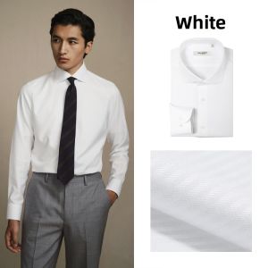Non-iron Hidden Button Cotton Mens Dress Shirt