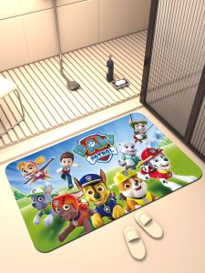 Quick Dry Bathroom Mat Silicon Dinosaur Cartoon Anti Slip Water Absorbent Floor Rug for Toilet Entrance Home Utility Mat