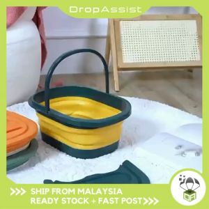 DROPASSIST 1972 Foldable Pail Portable Folding Foot Massage Bucket Basket With Lid Relaxing Detox Outdoor Car Wash Fishing Travel Bathroom Baldi Lipat Tungku Rendam Kaki Urut Dengan Pentutup