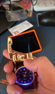 Watch Gas Lighter windproof lighter blue flame lighter luxury design lighter