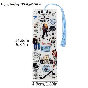 Bandai | Dấu Trang Acrylic Chủ Đề Khúc Côn Cầu Lãng Mạn - Phụ Kiện Sách Thiết Kế Ngoài Khuôn Viên Trường Dành Cho Độc Giả Quà Tặng Valentine Cho Người Yêu Thích Lãng Mạn