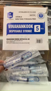 hộp 100 cây Bơm Tiêm Dùng 1 Lần Vinahankook 5ml/cc Lựa Chọn Số 1 Cho Tiêm Bắp Và Pha Thuốc trong các công tác y tế
