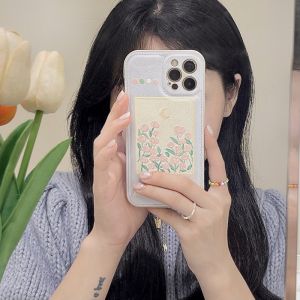 CrashStar เคสโทรศัพท์หนังนิ่มลายดอกไม้ ภาพสีน้ำมันสีม่วง สำหรับ iPhone 15 Pro Max, iPhone 14 Pro Max, iPhone 13 Pro Max, iPhone 12 Pro Max, iPhone 11 ซึ่งเป็นเครื่องดื่มที่ดีที่สุด