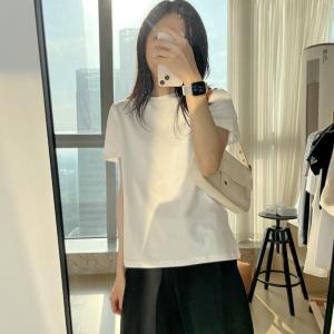 Versatile Short Sleeve round Neck Cotton Base Shirt Womens T-Shirt White Spring Summer New Style Comfortable Inner Wear Top