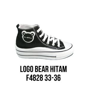 SNEAKERS FOR & NICE BOOT KIDS WOMEN BLACK || SEPATU CEWEK HITAM TINGGI || SEPATU SEKOLAH ANAK PEREMPUAN 33-36 || SEPATU ANAK KOREA STYLE IMPORT