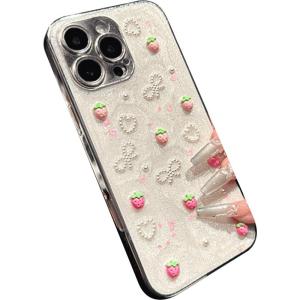 Ốp lưng điện thoại DAIMANG cho iPhone 16ProMax 17Air 15Pro 14 13 12PM thiết kế 3D dâu tây