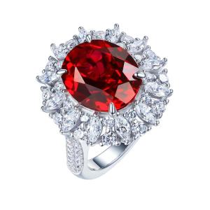 AILEQ | Cultivated Ruby 925 Sterling Silver Grand Princess Ring