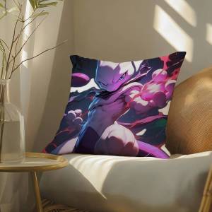 Bandai | Pokemon Grass Type Collection Anime Plush Pillow Cover Soft Short Plush Cushion Cover For Sofa Bedroom Home Decor Gift