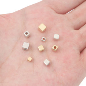Plastic CCB Gold/Rhodium Plated Square Cube Beads Loose Spacer Beads For r Necklace Bracelet DIY Jewelry Making Accessories