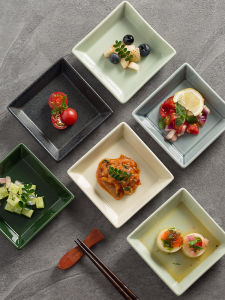 Exquisite Hotel Restaurant Special Cold Dish Plate Creative Tea Snack Bowl Chinese Pastries Display Dish Ceramic Square Plate