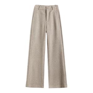 2025 New Womens Cashmere Wool Silk Pants Wide Leg Mom Straight Autumn Winter Thin Thickened Knitted High Waist Zipper Casual