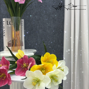 5-10 Cành Tulip Nở 3b Cao Su Hàng Nhập Hoa Nở 12cm Trang Trí Nhà Cửa Sự Kiện. Hoa Lụa LyLy Decor