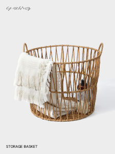 Handmade Laundry Basket Dirty Clothes Storage Basket French Style Bathroom Paper Rope Basket Home Organization Utensils