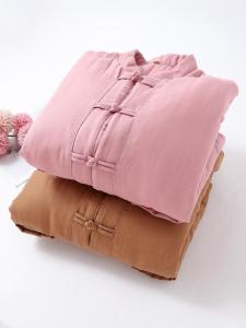 2024 New Air Cotton Padded Sleepwear Home Clothes Pure Cotton Traditional Chinese Button Design Outerwear Suitable for Autumn Winter