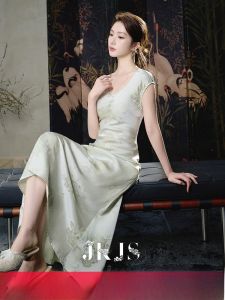 JK&JS | Đầm Lụa Phong Cách Trung Quốc Mới Nâng Cao Nghệ Thuật