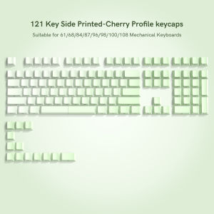 WOMIER 121 Keys Side Print Sea Green Gradient Shine Through Backlit Double Shot PBT Keycaps RGB Keycap for Gateron Cherry MX Gamer Mechanical Keyboard