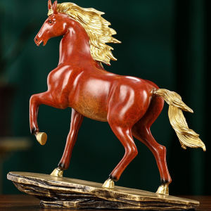 Lucky Horse Themed Copper Ornament Chinese Zodiac Decoration Living Room Entrance Decor Business Opening Gift Creative Craft
