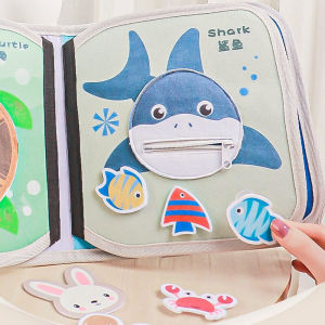 Mengshi Early Education 3D Cloth Book Tear Resistant Chewable Baby Book for 6-12 Months Quiet Book Educational Toy for 1-3 Years