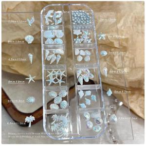 12Grids Mixed Ocean Style Nail Art Charms 3D Resin Shell Starfish Conch Beach Themed Nails Decorations for Summer & Mermaid Look