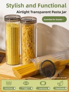 Food Grade Pasta Storage Box Sealed Noodle Container Grain Storage Tub Home Organization Kitchen Storage Supplies