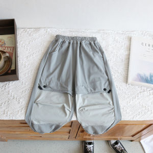 Boys Summer Anti-Mosquito Pants Stylish Fashionable Thin Quick Dry Long Pants Casual mid Waist No Fleece Long Trousers for Kids