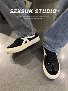Mens Low-Top Canvas Shoes Black Casual Sports Retro Style Dequn Shoes Student Youth Fashionable Flat Heel round Toe Rubber Sole