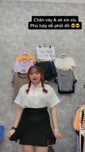 Chân váy chữ A bigsize xẻ tà hai bên đùi Chân váy bigsize nữ có lót quần bên trong và có khoá sau CVX