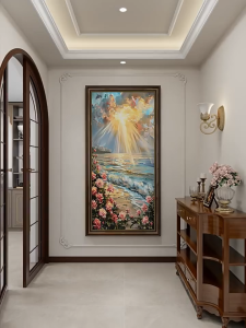 European vintage wooden frame Mural entrance wall painting decor Aesthetic decor