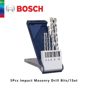 Bosch | BOSCH Impact Masonry Drill Bits 5 Sizes 4-10mm Carbide Tipped Rotary Drill Bit Kit for Brick Concrete Wall Drilling