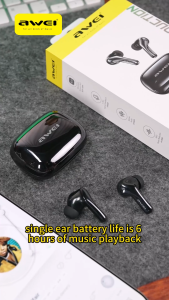 หูฟังบลูทูธ Awei T230 ANC พร้อมไมโครโฟน6ตัว52dB ตัดเสียงรบกวนหูฟังเอียบัดไร้สายเสียงสเตอริโอเบสลึก